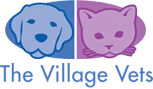 logo the village vets blue text